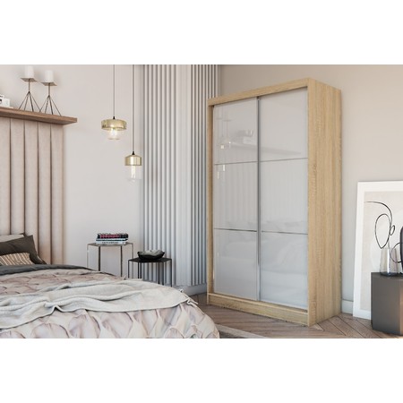 Kvalitní Šatní Skříň Viviana 120 cm Dub sonoma/bílá Furniture