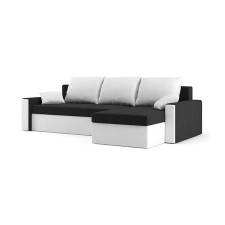 Összecsukható sarok ülőgarnitúra ZEUS MODEL 2 Fekete-fehér Jobb SG-nábytek