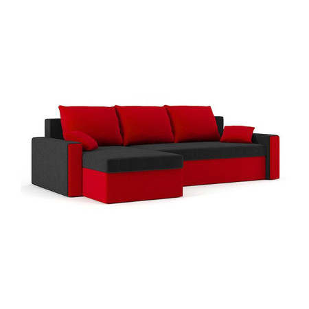 Összecsukható sarok ülőgarnitúra ZEUS MODEL 2 Fekete /piros Bal SG-nábytek